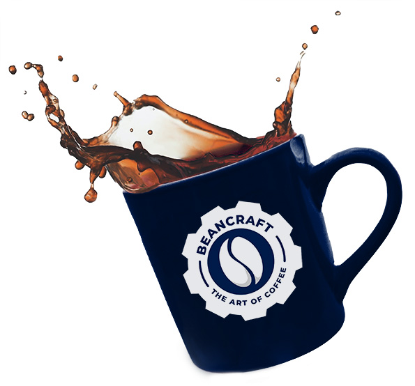 Bean Craft Logo on a cup of coffee